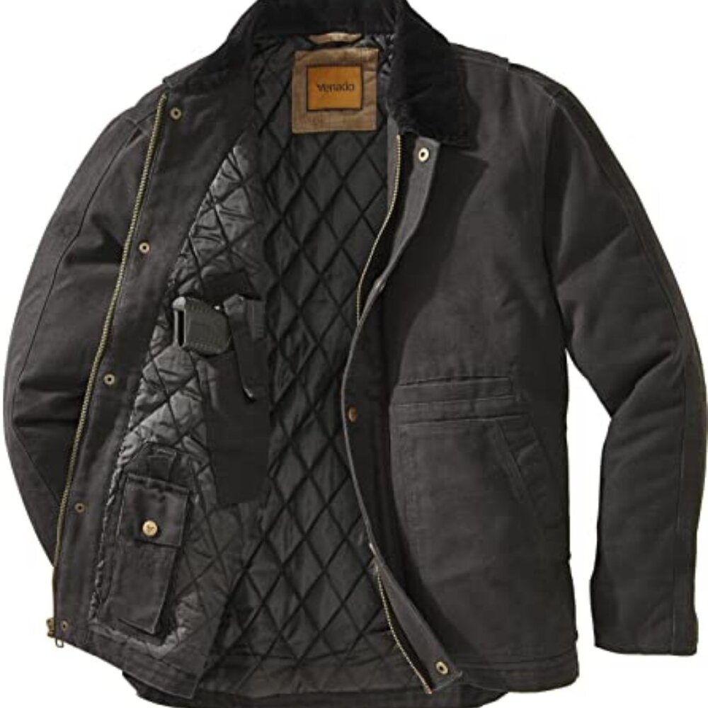 CANVAS CONCEALED CARRY JACKET - Black | Small